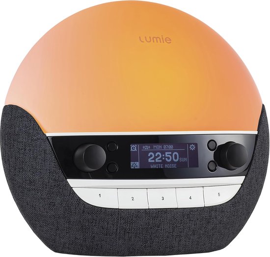 Lumie Bodyclock Luxe 750DAB - Wake-up light - USB/DAB+/Bluetooth - Antraciet van Merkloos — afbeelding 2