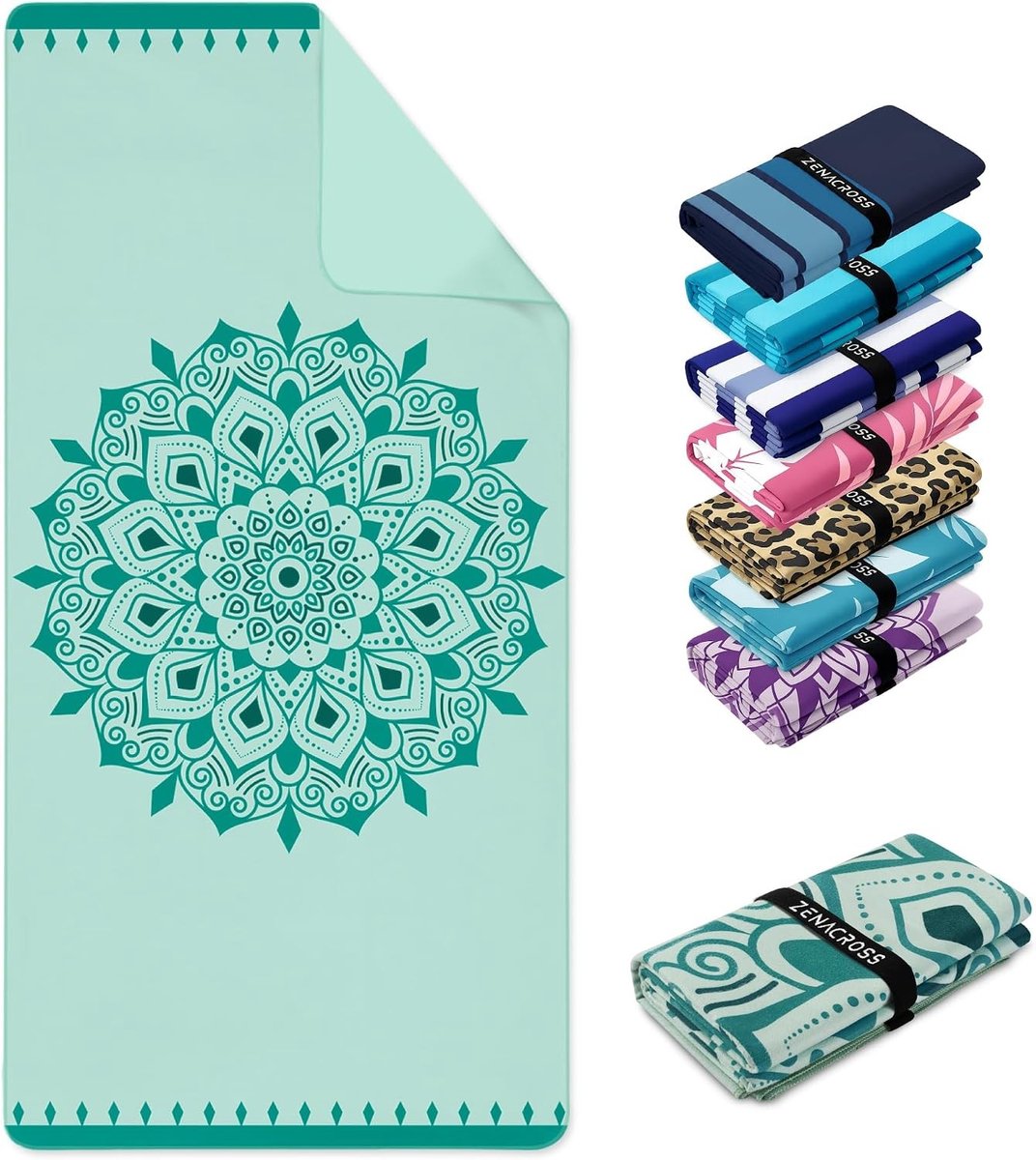 Strandlaken - Aqua - 180 x 90 cm - Microvezel Zandbestendig en Sneldrogend - Voor Heren en Dames