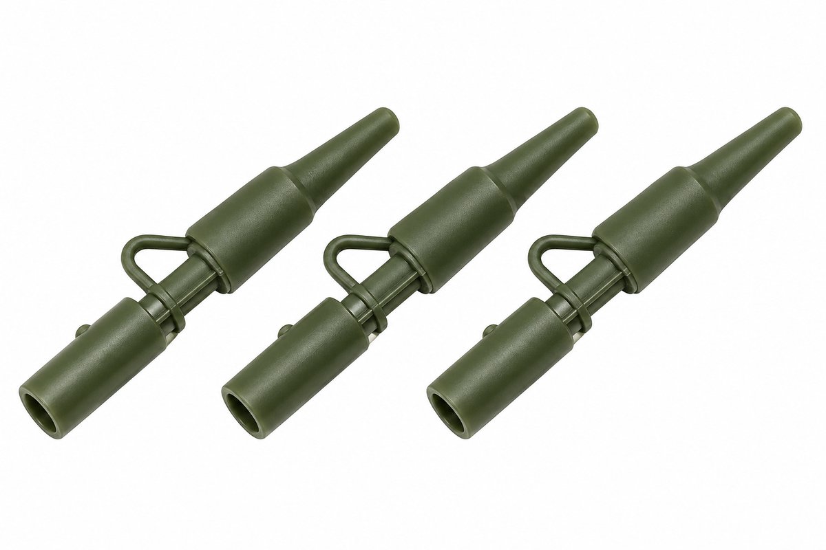 Rigsolutions HQ leadclips met tailrubbers olive green medium voor veilige karpermontage