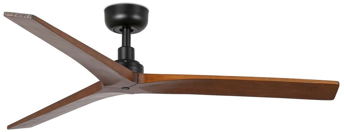Faro Barcelona 34277 Klim M plafondventilator zwart/walnoot 125 cm - Afstandsbediening - 6 snelheden - zomer en winterstand - stille DC-motor