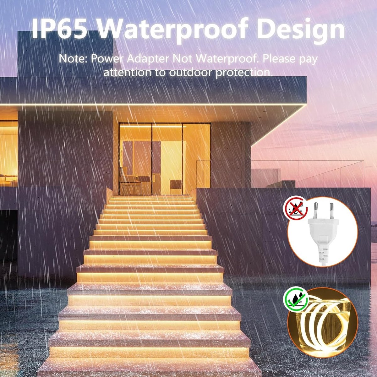 Neon LED Strip - Warm Licht - 2m - Waterdichte Siliconen Verlichting - Voor Buitengebruik