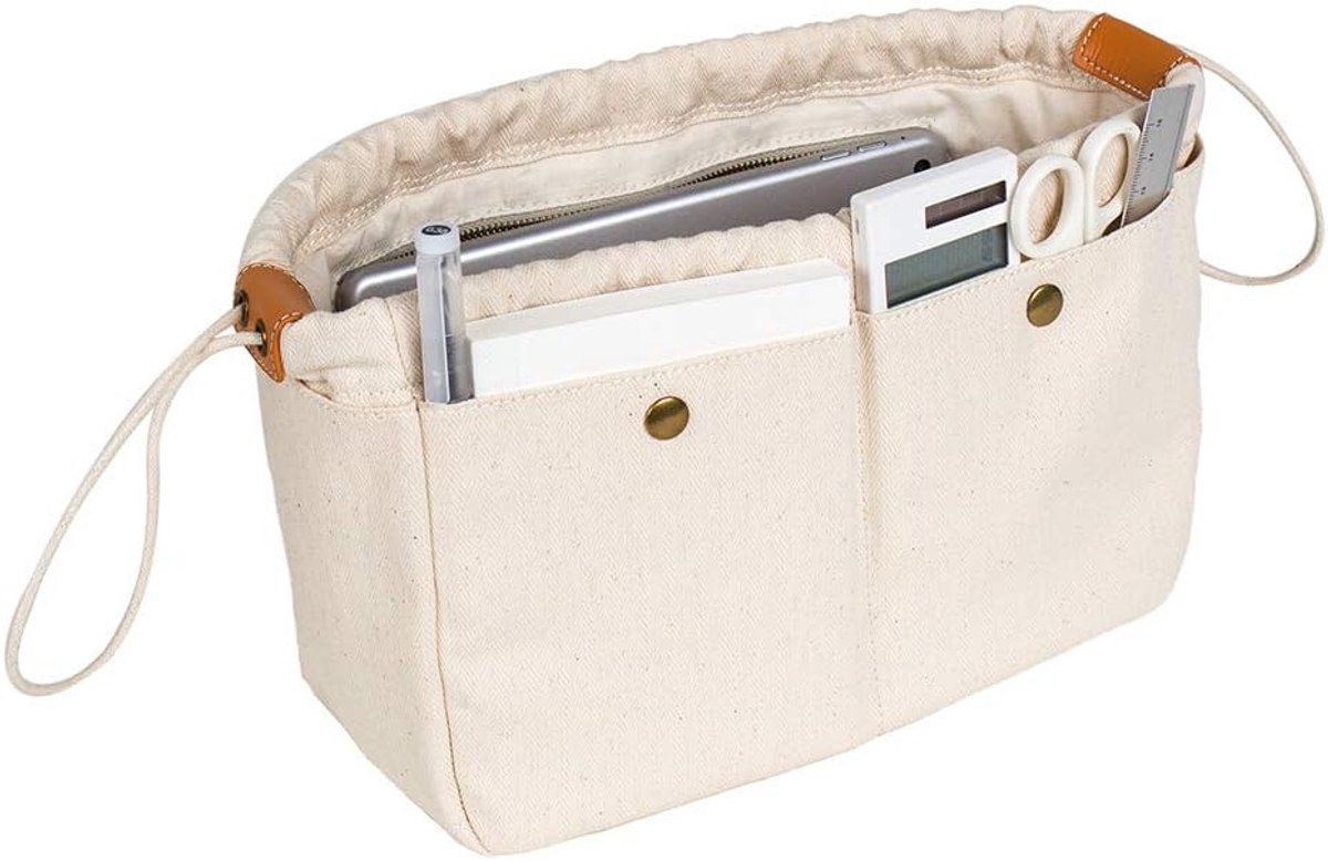 Cotton Canvas Lady Women Travel Handbag Organizer Insert for Tote Handbag - ShopVlot