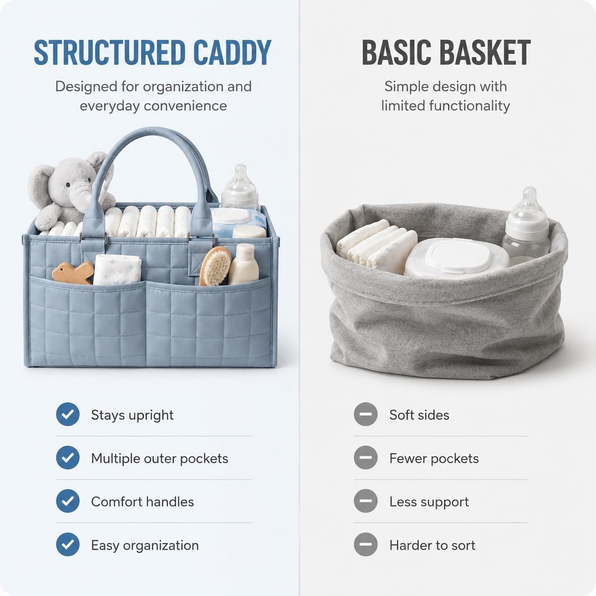luierorganizer, draagmand voor pasgeborenen (lichtblauw) - ShopVlot