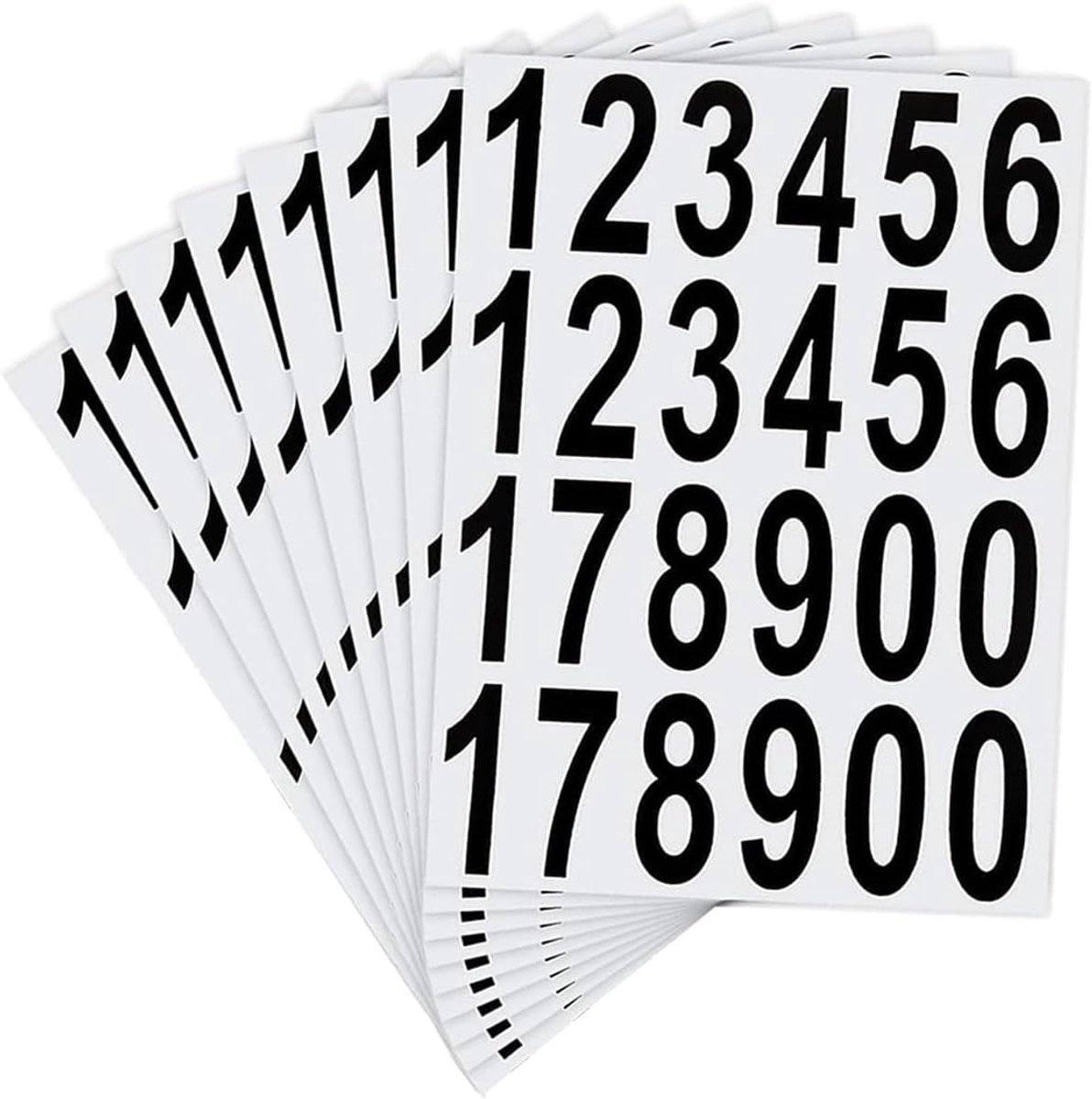 Vellen Cijferstickers - Zwart - 7,6 cm - Weerbestendige Vinyl Stickers voor Huisnummers