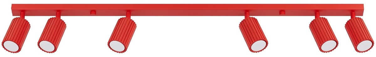 Sollux Lighting Plafondlamp Karbon - GU10 - rood - aluminium - 117x6.5x16.5cm