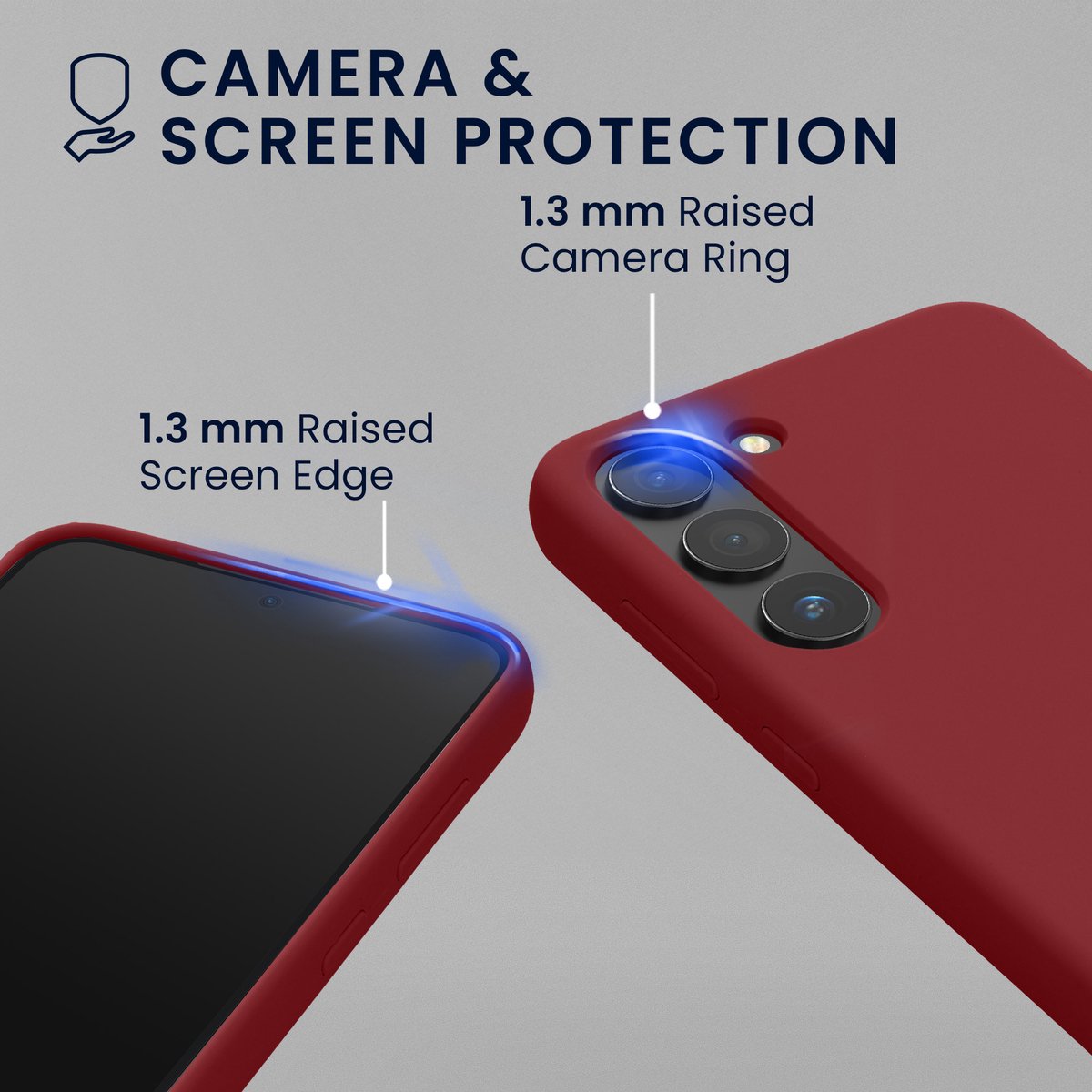 kwmobile hoes met 2x screenprotectors voor Samsung Galaxy S23 – screenprotector van gehard glas – draadloos opladen – bordeaux-violet