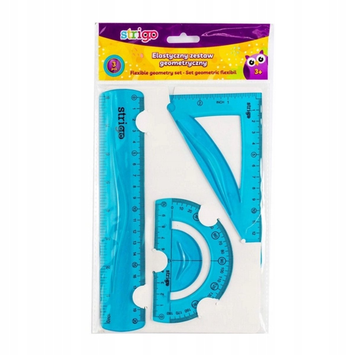 Flexibel Geometrisch Tekenpakket Blauw 20 cm