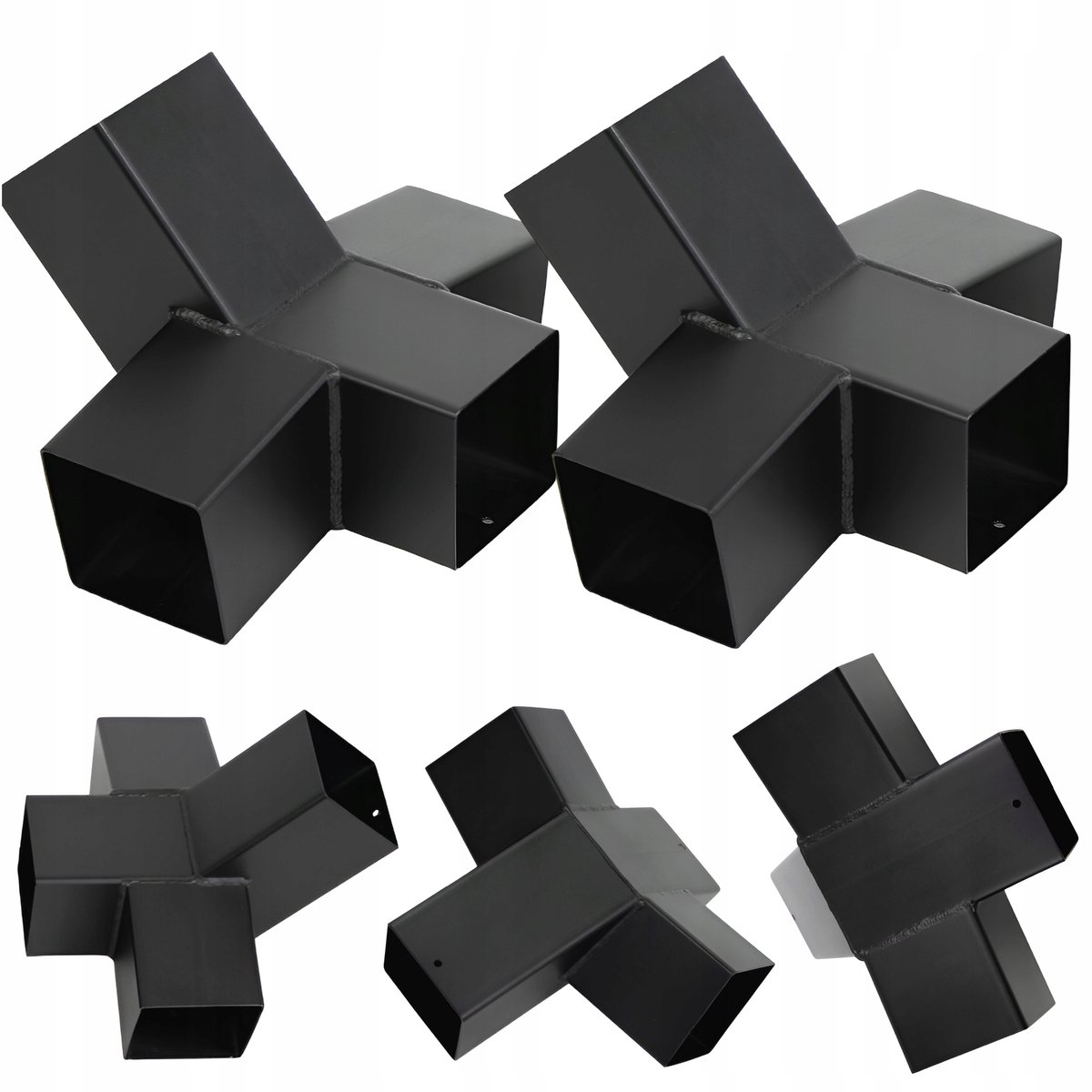 2x Hamak Connector 100x100x2mm Zwart - Robuuste Stalen Constructie