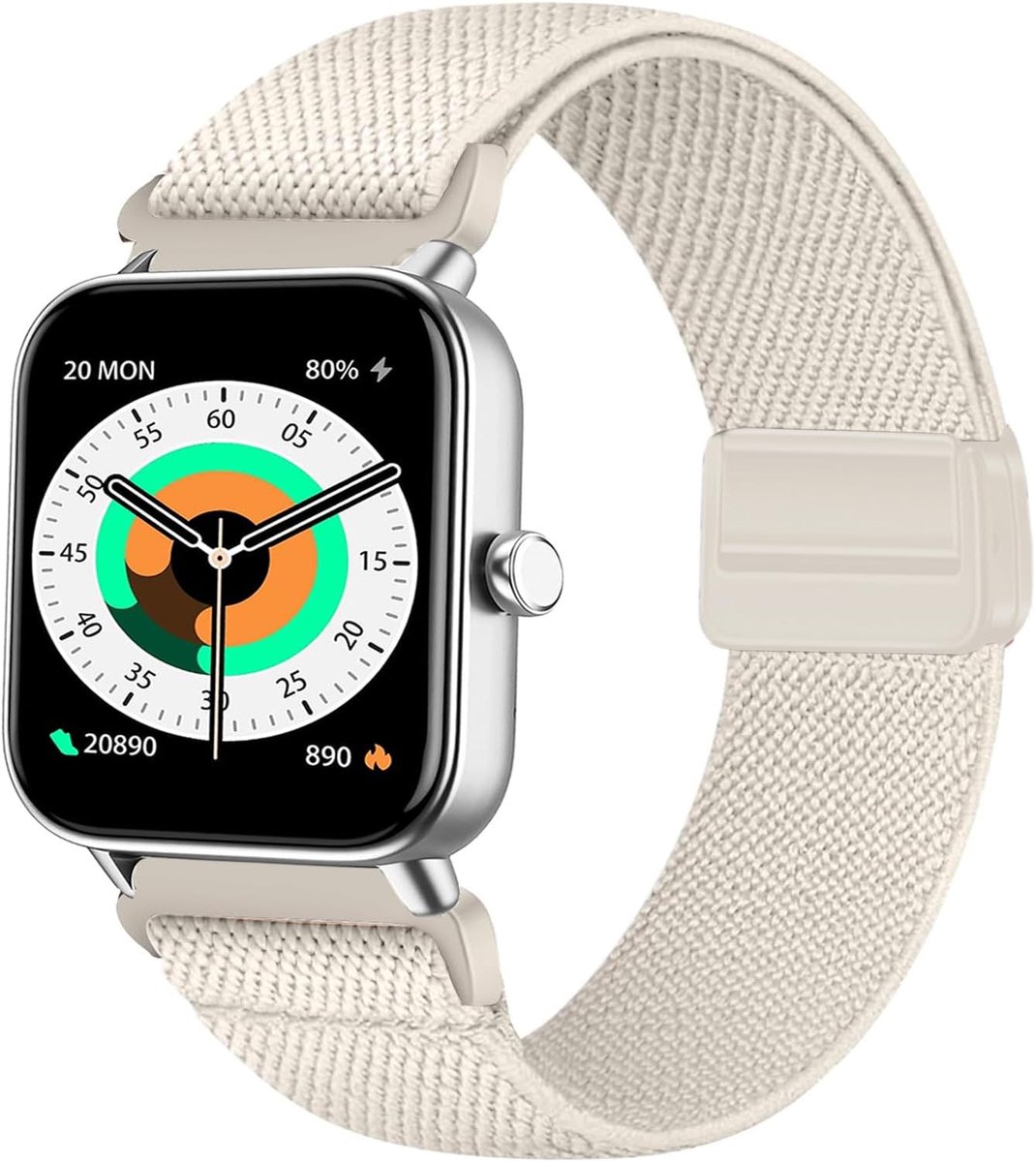 Nylon magnetische band 22MM - elastisch - compatibel met Veryfit en Gloryfit - ideaal voor sport en dagelijks gebruik - ShopVlot