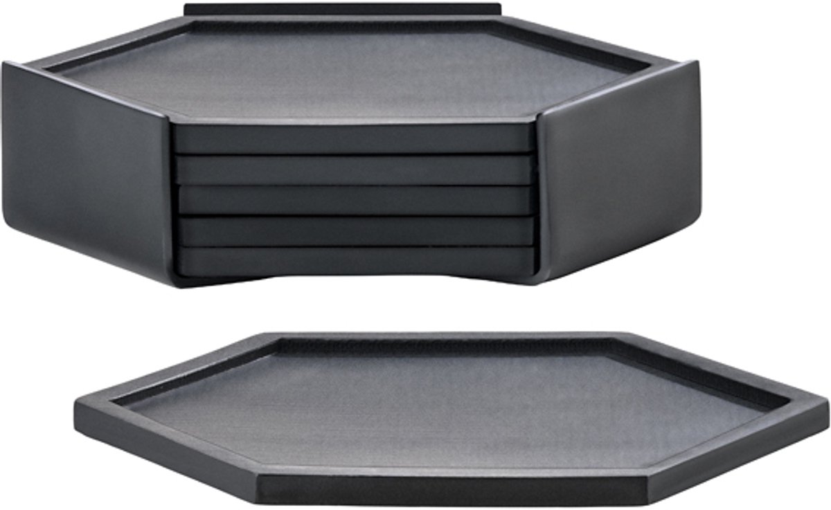 Zone Denmark Bold Onderzetters 10 x 10 x 3,2 cm 6 stuks Black