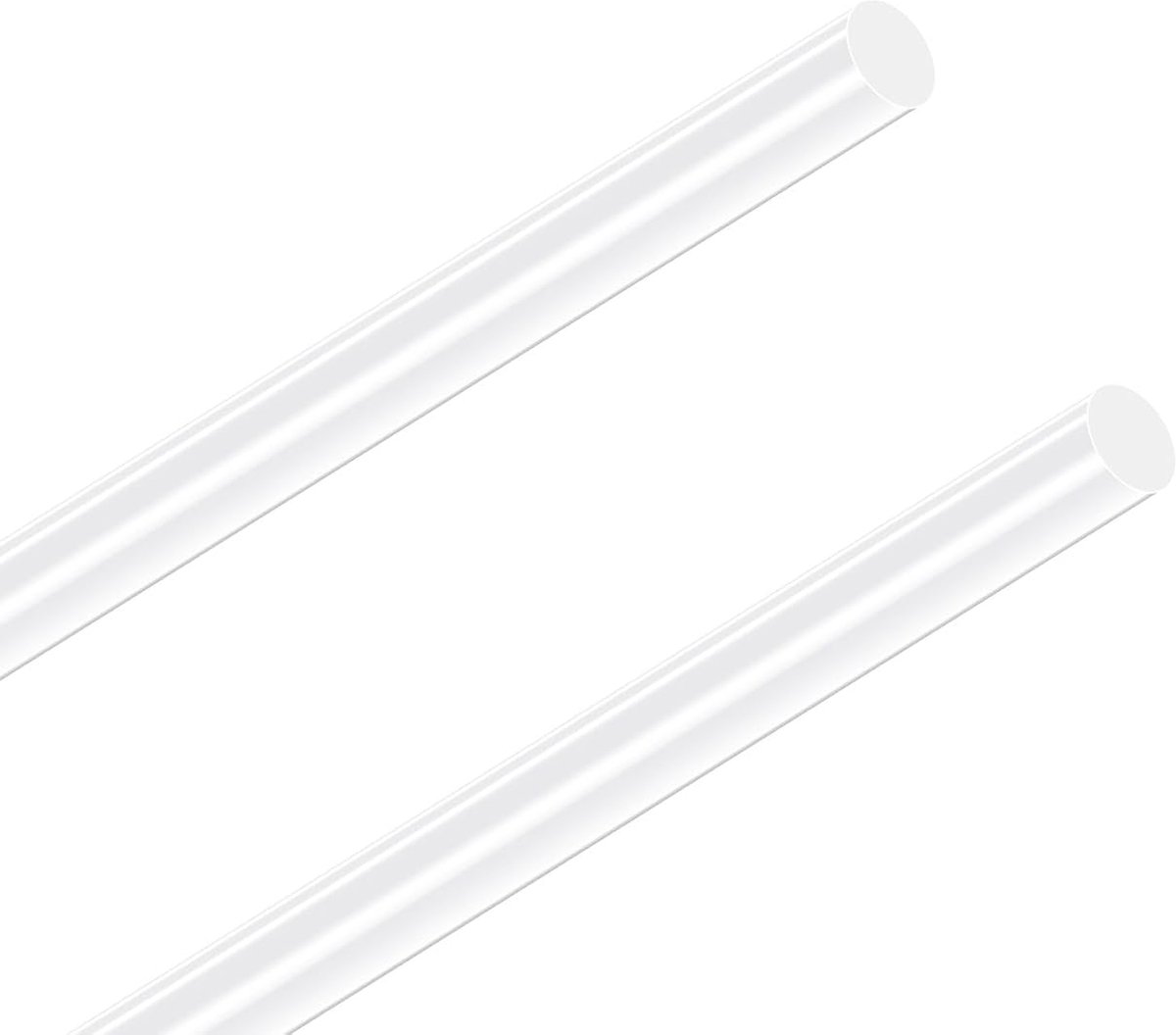 Acrylstaaf, 20 mm x 250 mm lange acryl kunststof ronde staaf voor doe-het-zelf knutselprojecten modelbouw (2 stuks) - ShopVlot