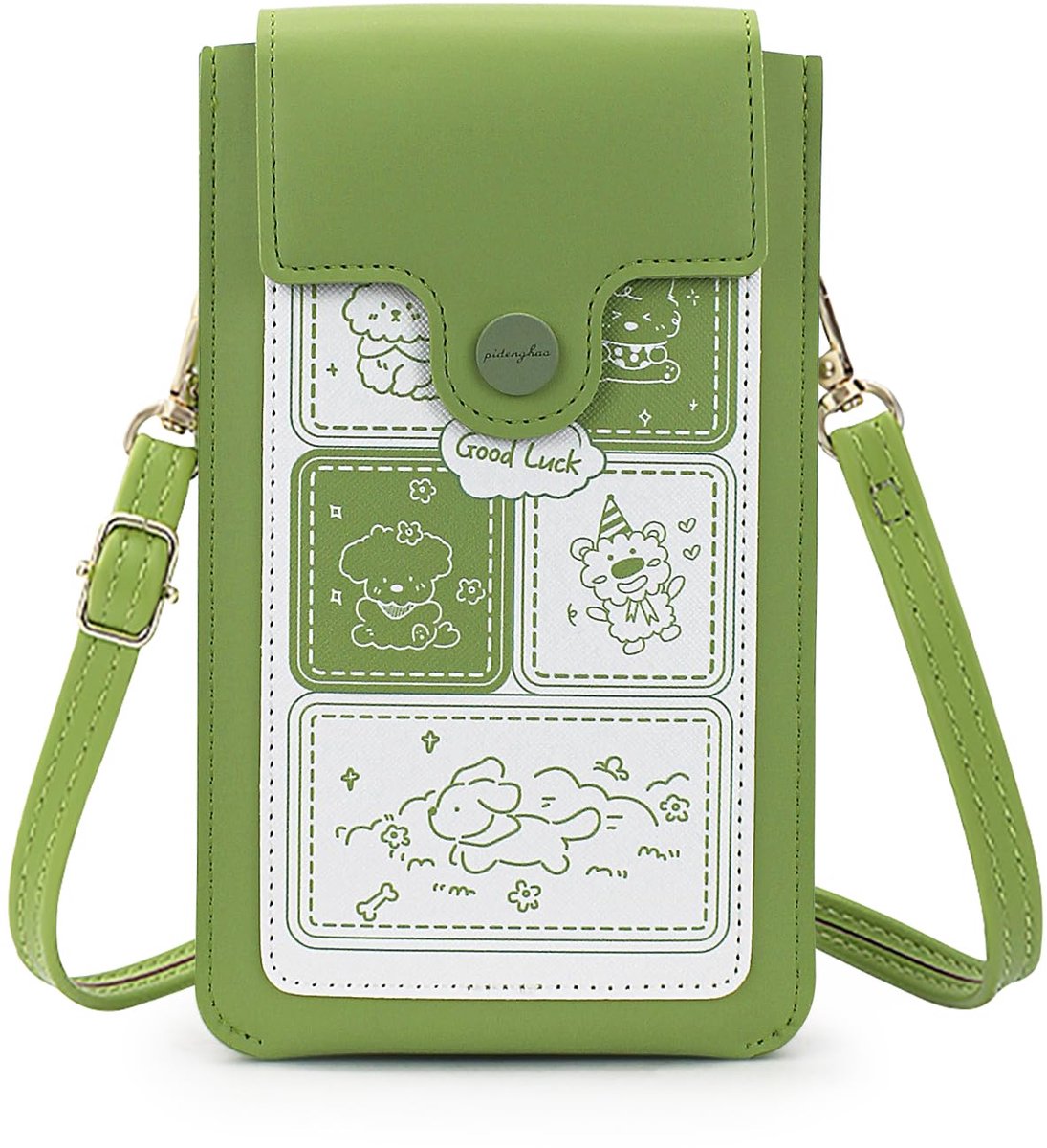 MultiValue Schoudertas voor dames, leer, aanraakbaar, telefoontasje om te hangen, schattige handtas voor dames, klein - ShopVlot
