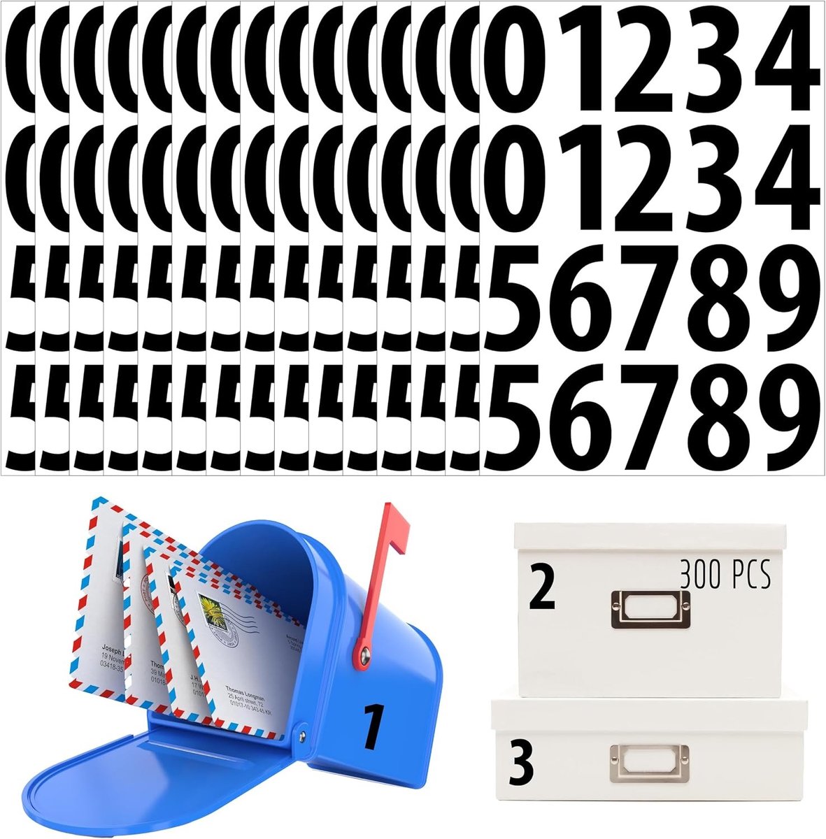 Stuk Nummerstickers - Zwart - 2 inch - Waterdichte Vinyl Nummerstickers - Voor Kantoor en Klaslokaal