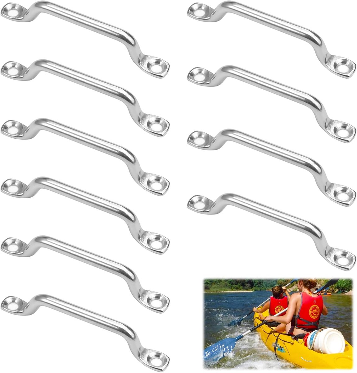 Pad Eye 10 stuks - roestvrij staal - bevestigingshaken - ideaal voor kayaks - ShopVlot