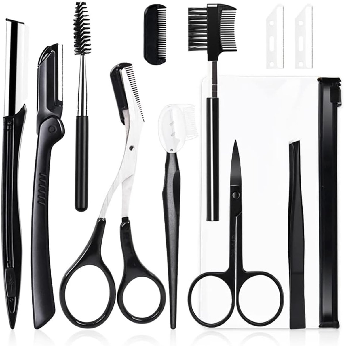 Eyebrow grooming kit 11-delig - RVS scheermes - Ideaal voor precisie en verzorging - ShopVlot