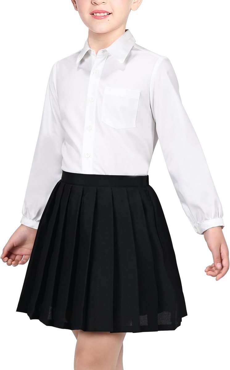 Meisjesrok beige plooien - strik achter - schooluniform 6-14 jaar - ShopVlot