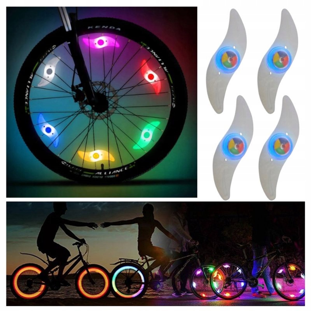 LED-verlichting voor fietsen - 4 stuks