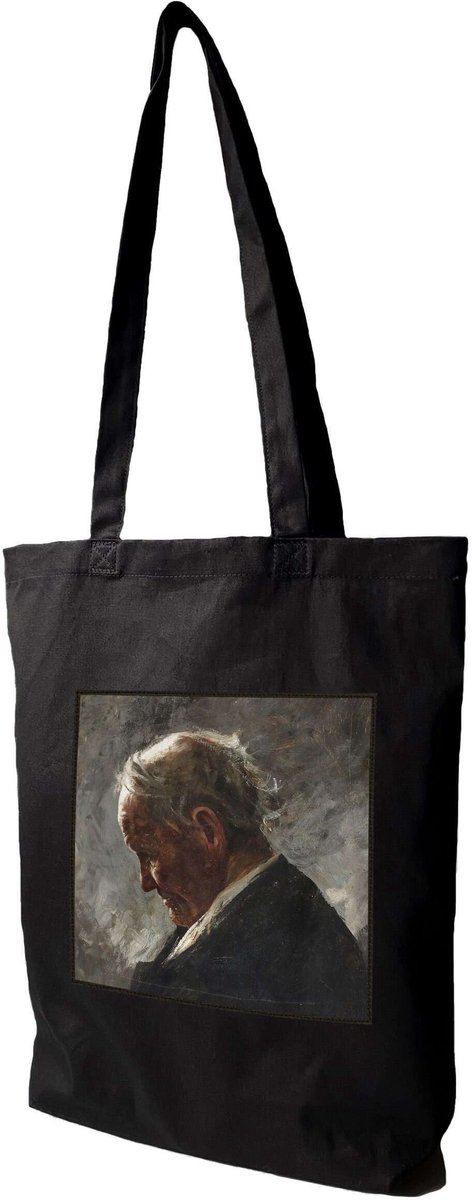 Józef Mehoffer shopper tas met 'Grijze Oude Man' print - 38x41cm