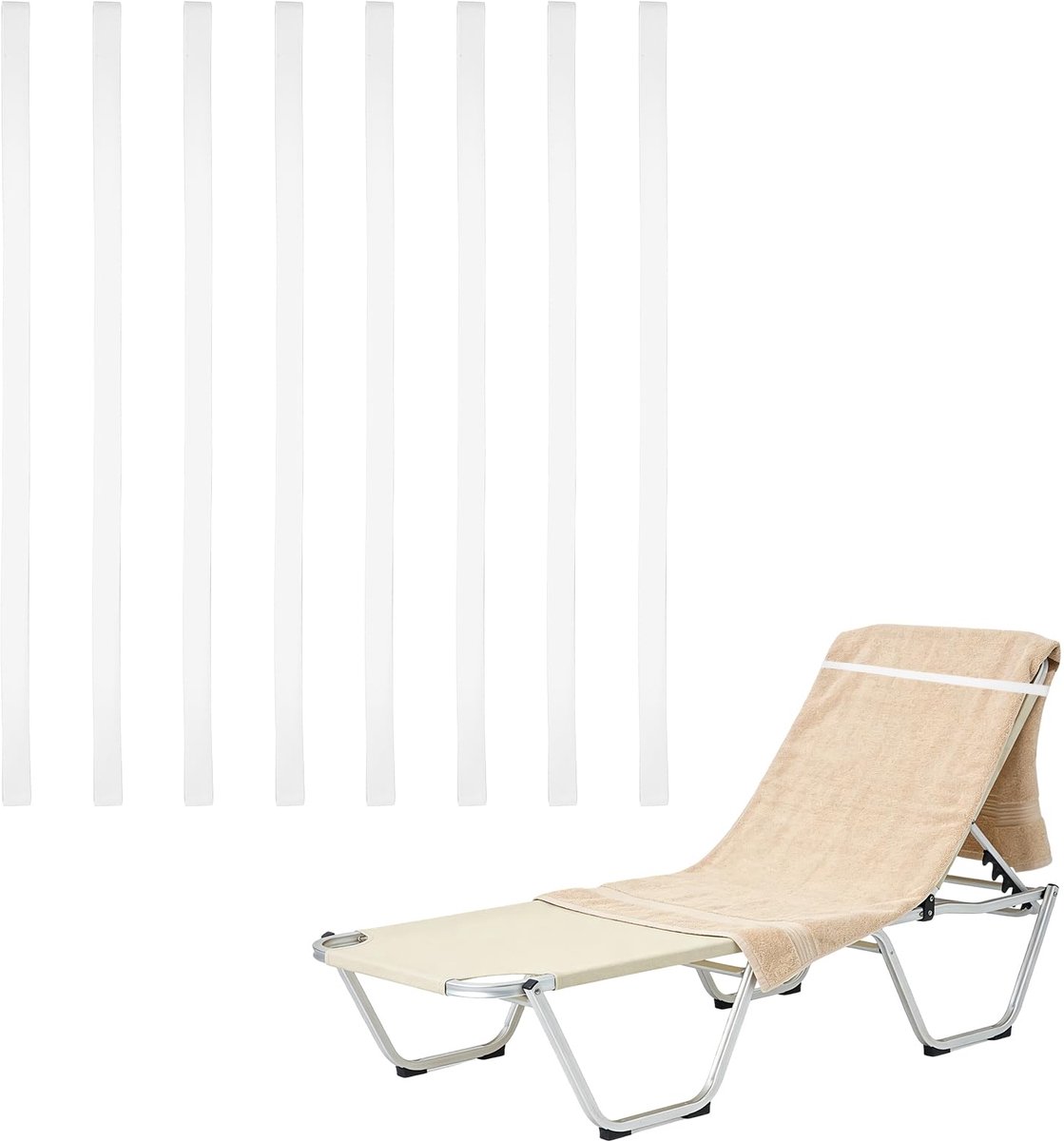 elastische handdoekbanden 8 stuks - siliconen - extra duurzaam - voor strand en zwembad - ShopVlot