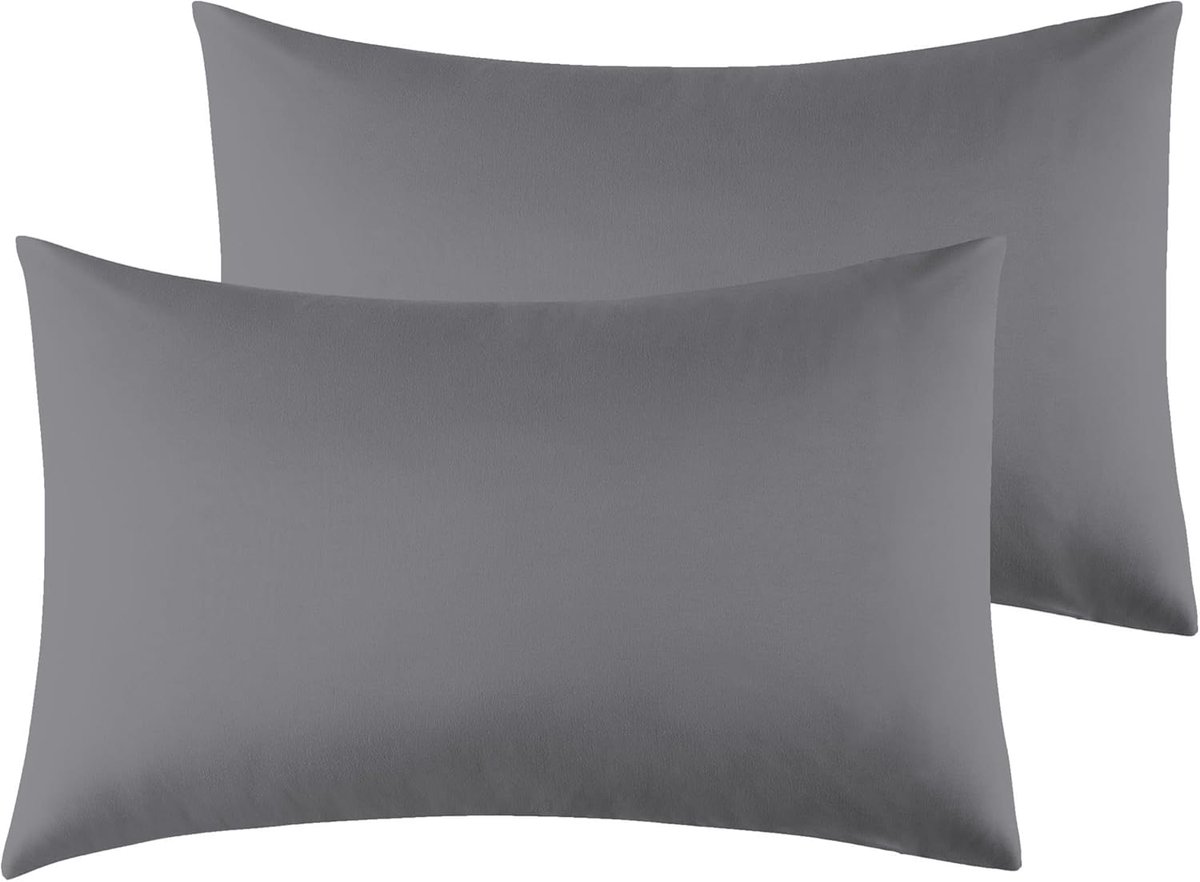 Kussenslopen 50 x 80 cm - Microvezel - Donkergrijs - Zacht en comfortabel - ShopVlot