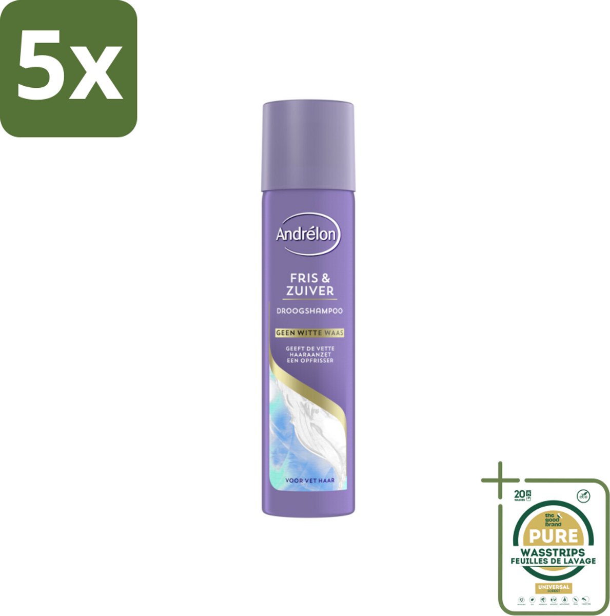 5 x Andrélon Special - Fris & Zuiver - Droogshampoo - 245 ml - Grootverpakking - Droogshampoo - Fris Haar - Vet Haar - Haarkleur - Haartype