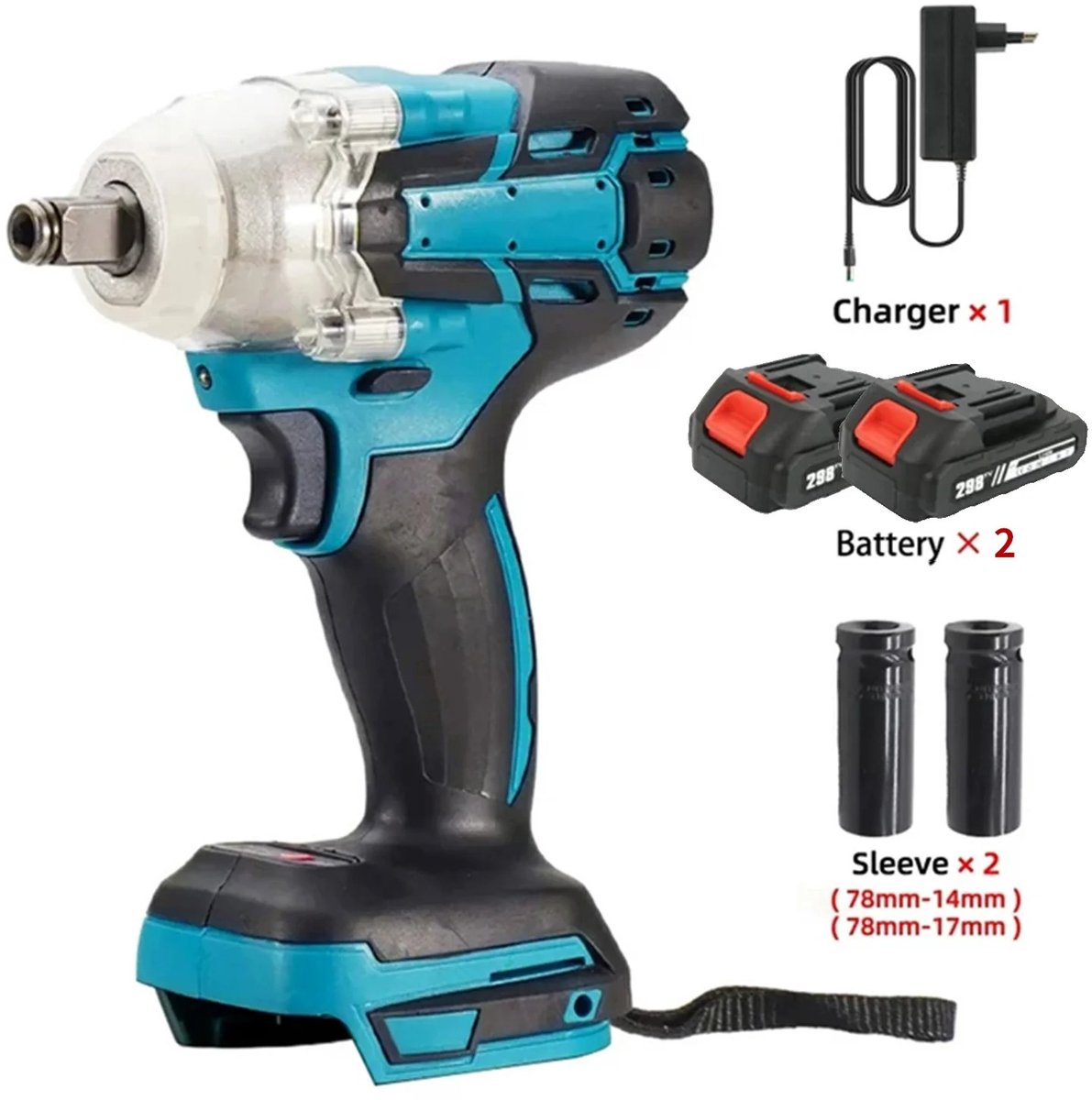 NextNovaDeals Slagmoersleutel - 18V - Borstelloze Motor - Draadloos - Hoog Koppel - Voor Wielmoeren Autoreparatie En Houtbewerking