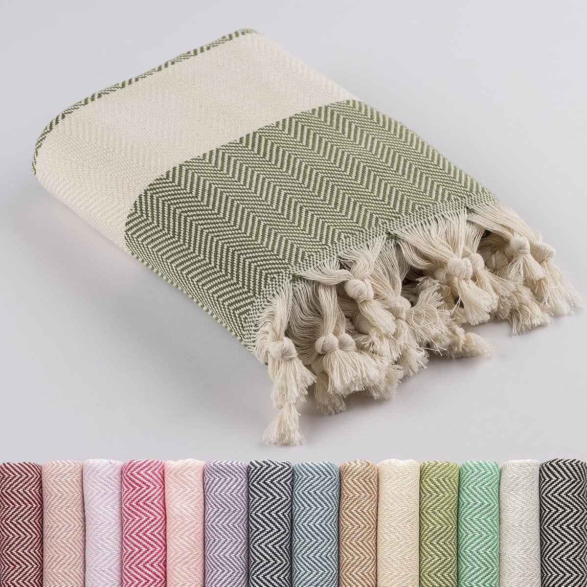 Strandhanddoek - Grijs-Groen - 100 x 200 cm - Sneldrogend en Zandvrij - Voor Dames en Heren