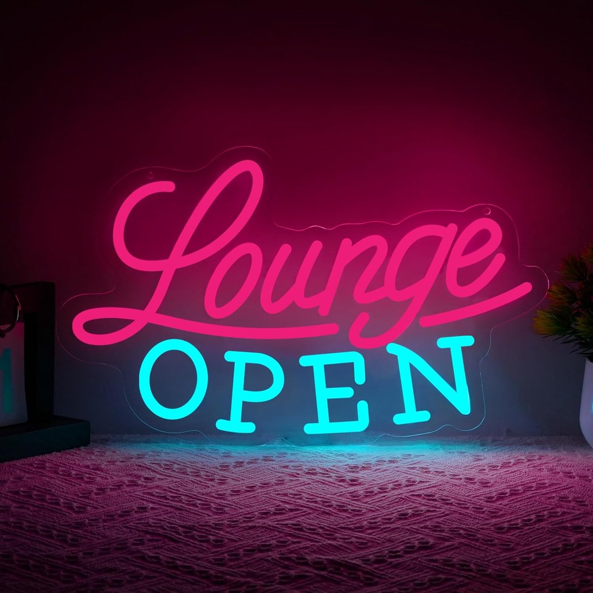 Lounge Open neonbord - handgemaakt - sfeervol licht - perfect voor cafés - ShopVlot