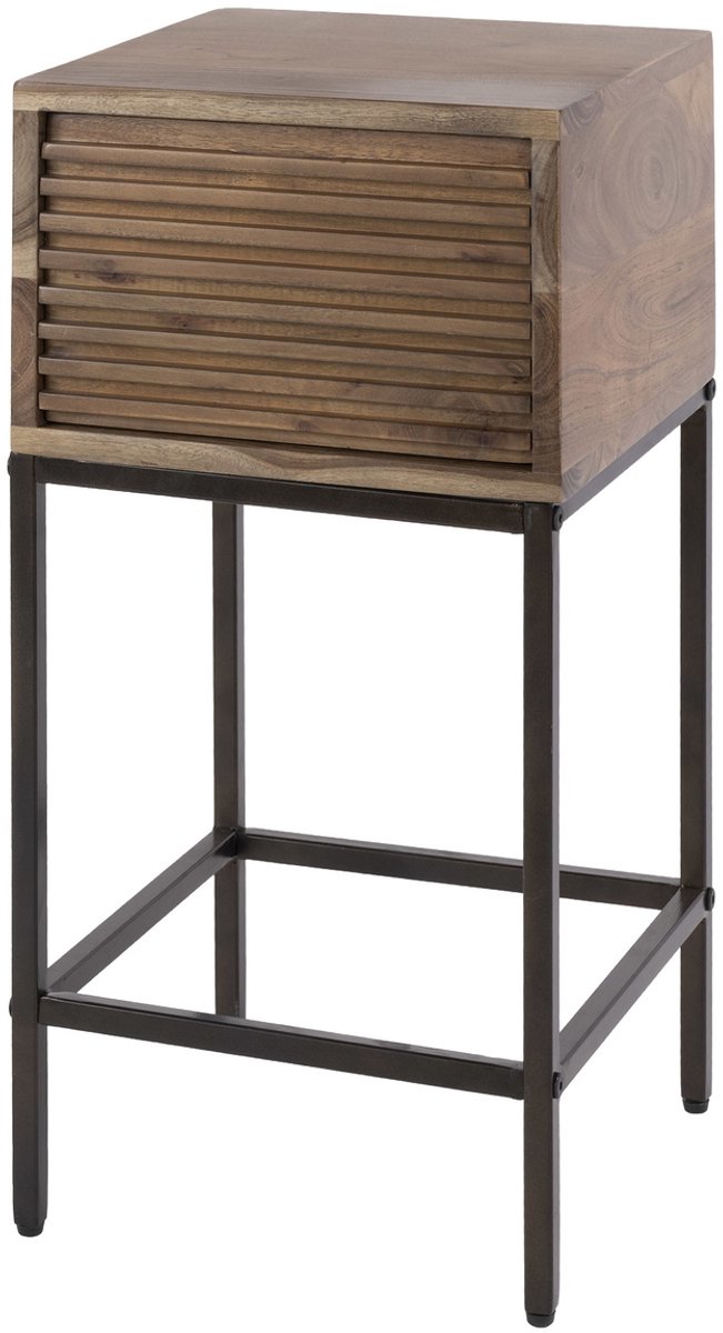 Giga Living Nachtkastje Line Xs - Bruin Hout - 43x28x60cm