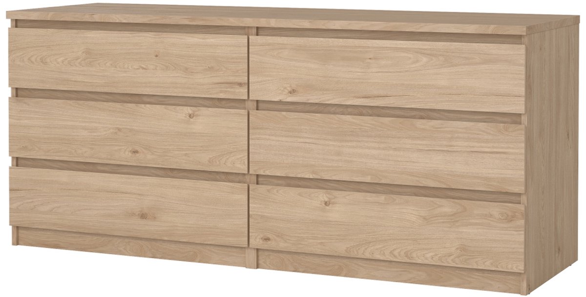 Dressoir Dubbel Ylva 6 lades Hickory - Giga Living