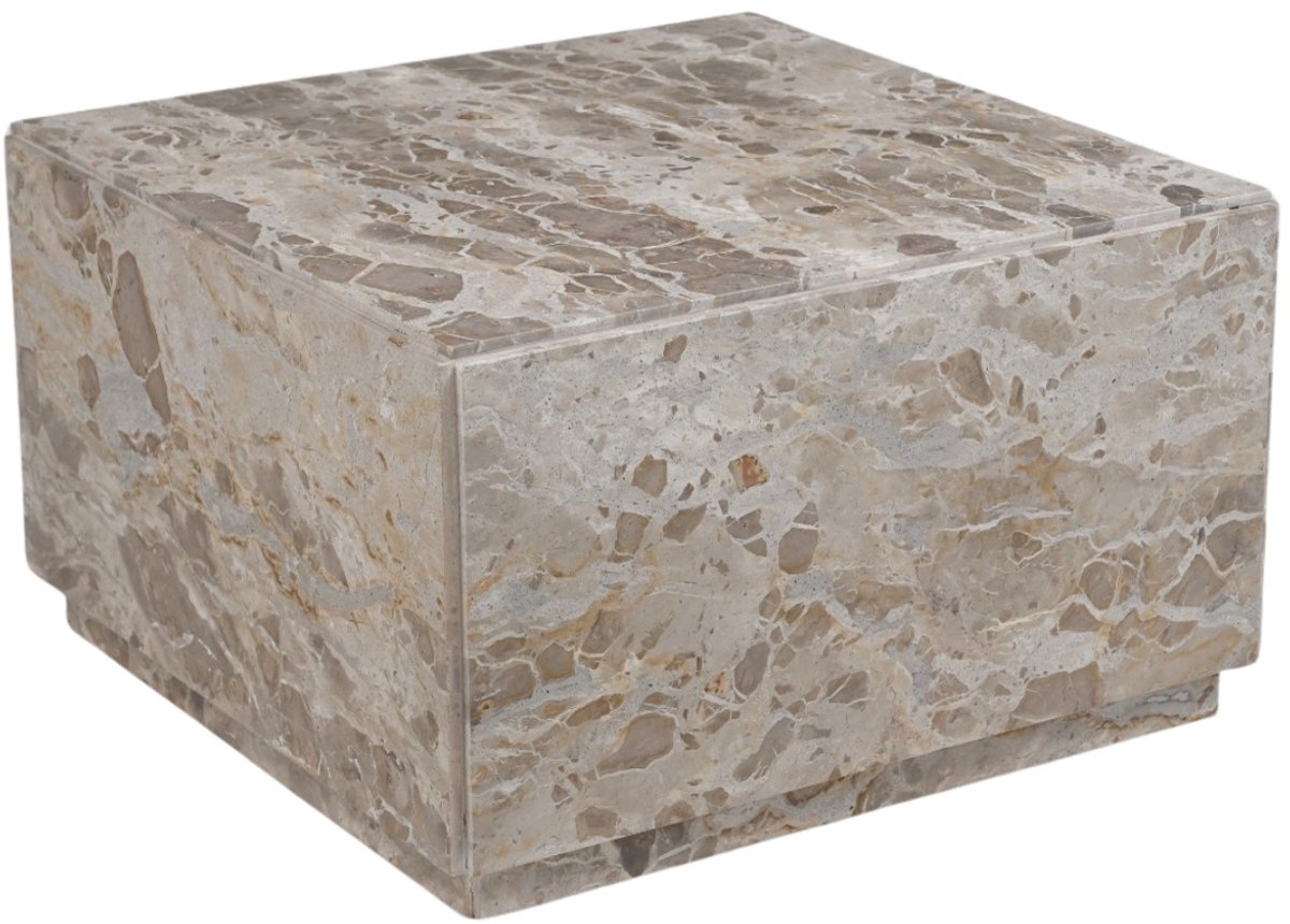 DÉJA Living Salontafel Malax - Vierkant Grijs Marmer - 62x62x35cm