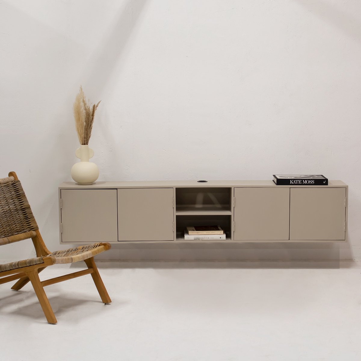 Giga Meubel Tv-Meubel Loiza - Mangohout - Taupe - 200cm