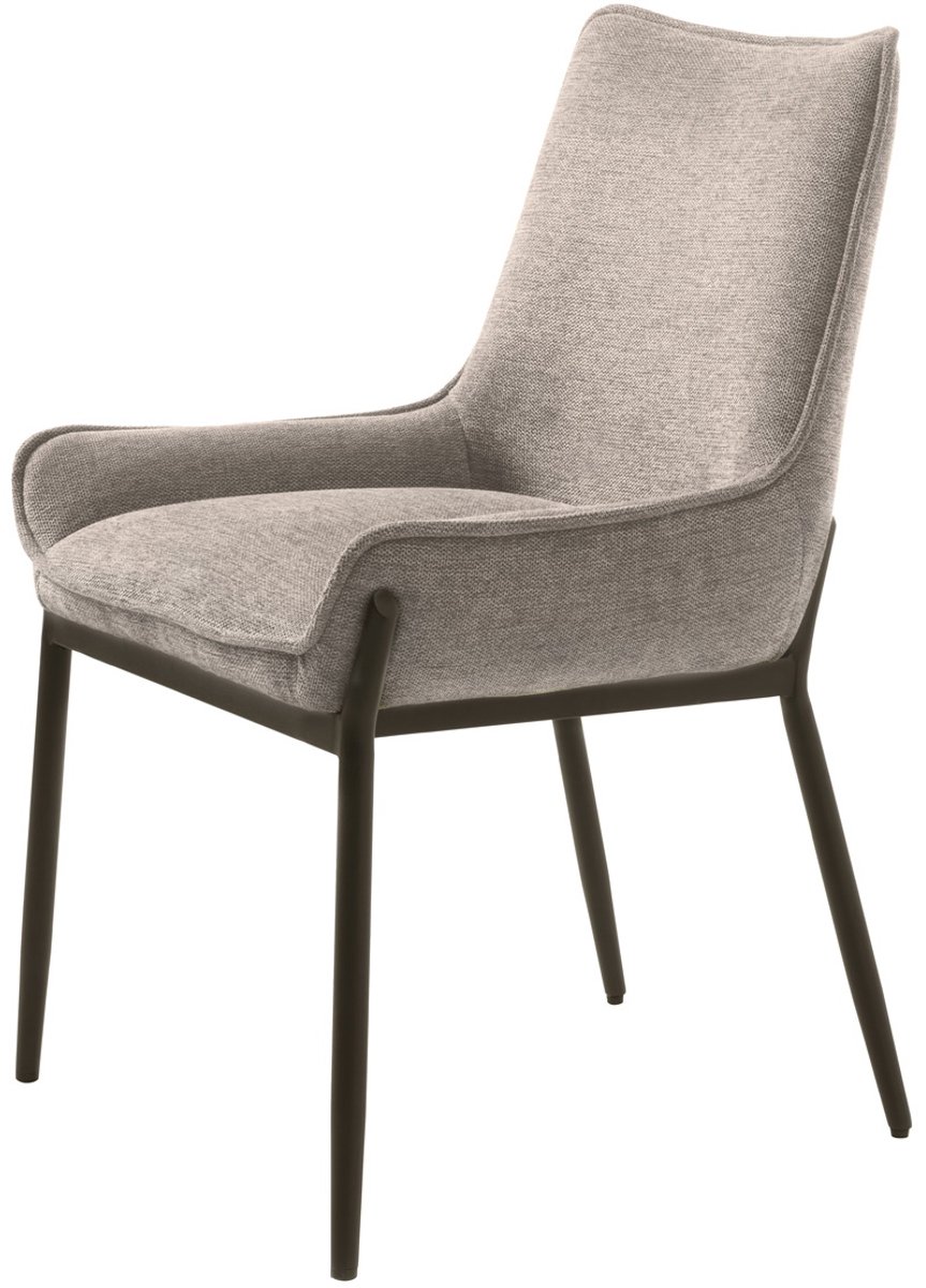 Giga Living Eetkamerstoel Calgary - Zandkleur - Metaal & Polyester - Set van 2