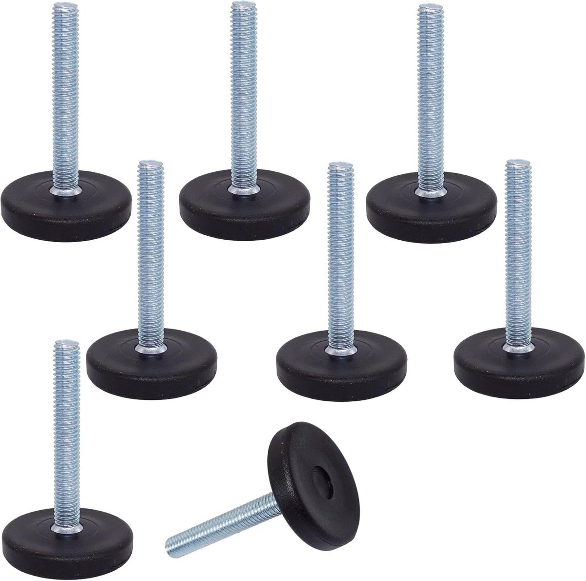 Meubelafstelvoeten M6 x 40 mm - Verstelbare ronde poten 30 mm diameter - Ideaal voor meubels - m-winkel