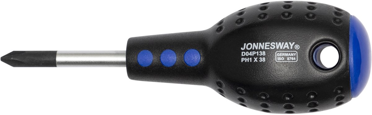 Kruiskopschroevendraaier PH1 x 38mm, magnetisch, Cr-Mo-V staal