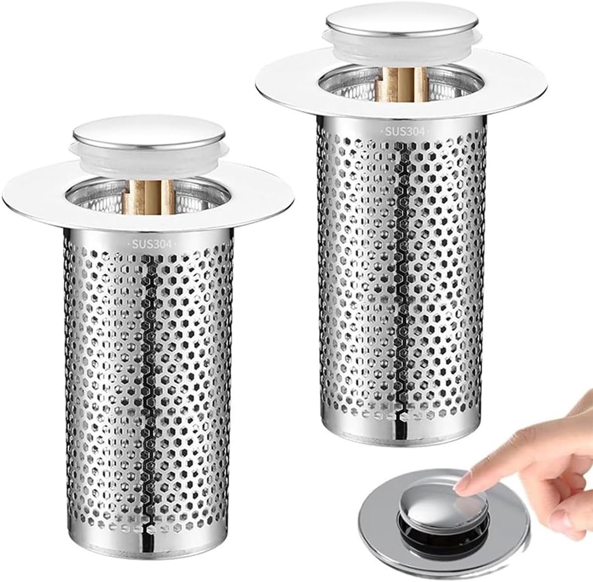 Pop-Up Afvoerstop 33-55mm - RVS Goud - Voorkomt verstoppingen - Geschikt voor badkamer en keuken - ShopVlot