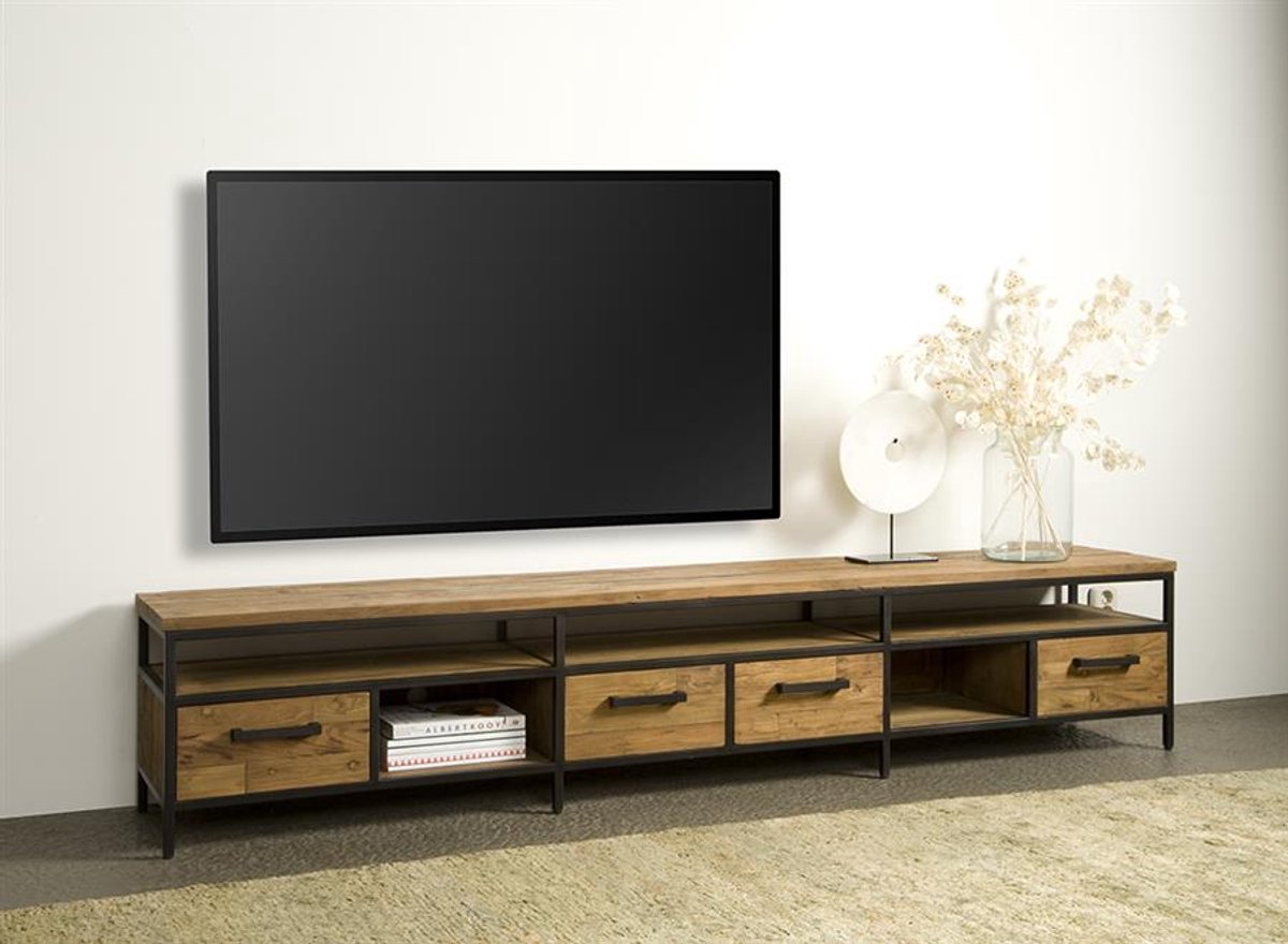 Tower Living Tv-meubel Livorno - Bruin Hout - 240x40x45cm
