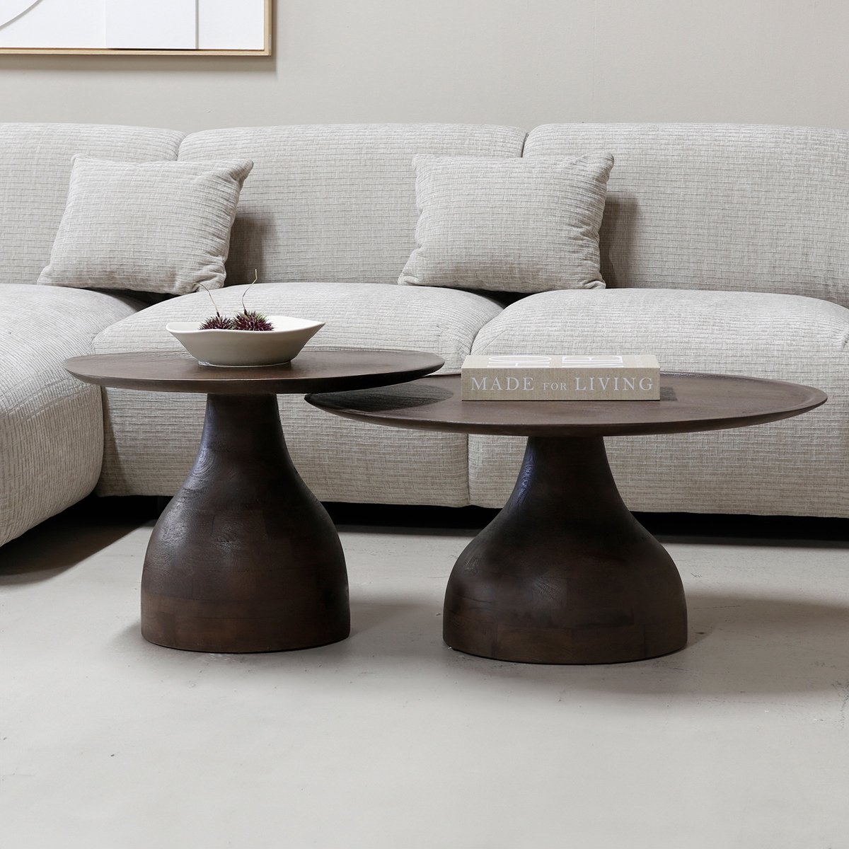 Giga Meubel Salontafel Joji - Rond - Mangohout - 60cm
