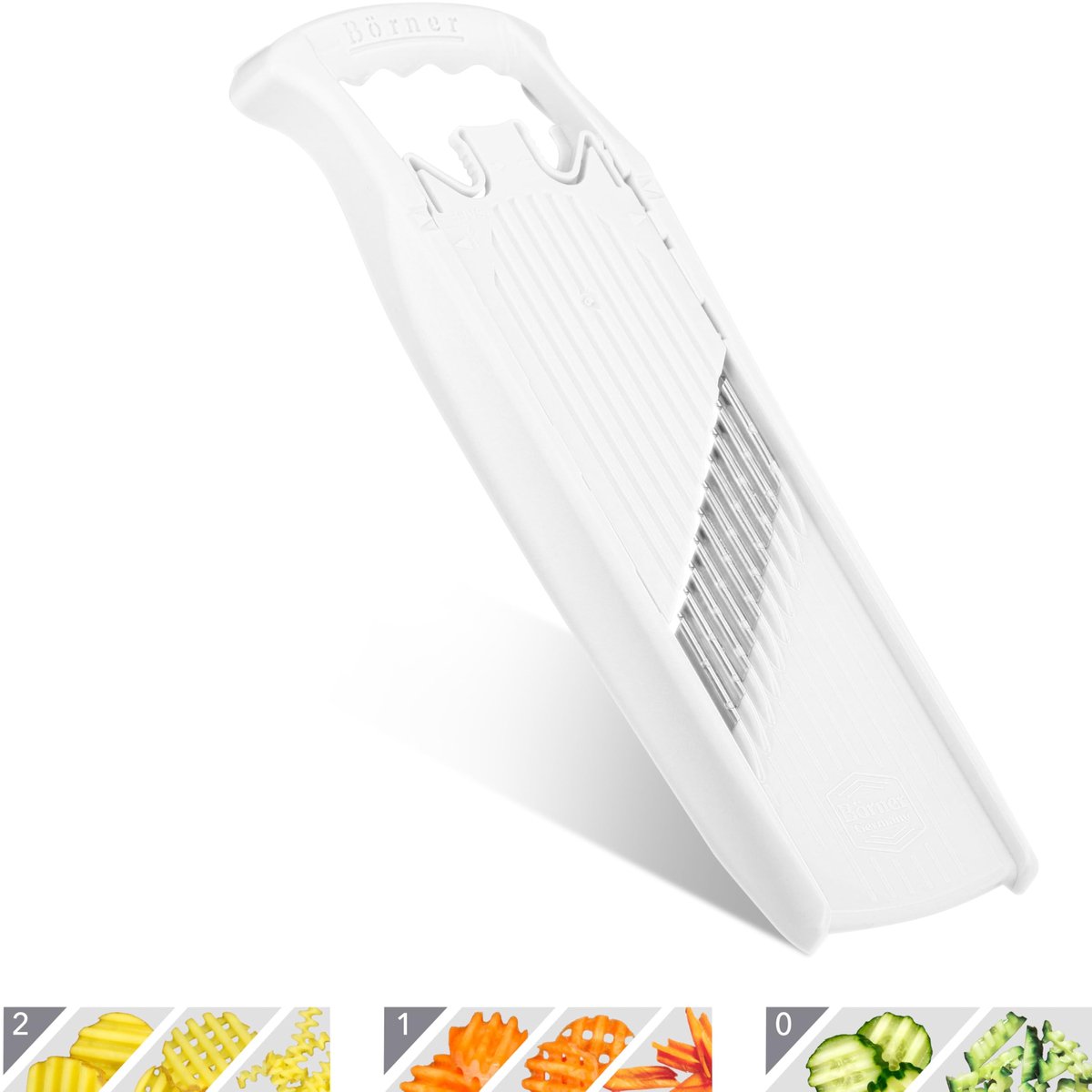 Famanu – Wave-Waffle Powerline crinkle cut groentesnijder, snijmachine voor wave en waffle cut, golvende groentesnijder voor aardappelen en chips