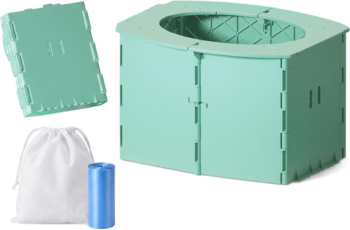 Wasteil opvouwbaar - Groen - Opvouwbaar Kindertoilet - Duurzaam PP Materiaal - Voor Reizen en Buitengebruik