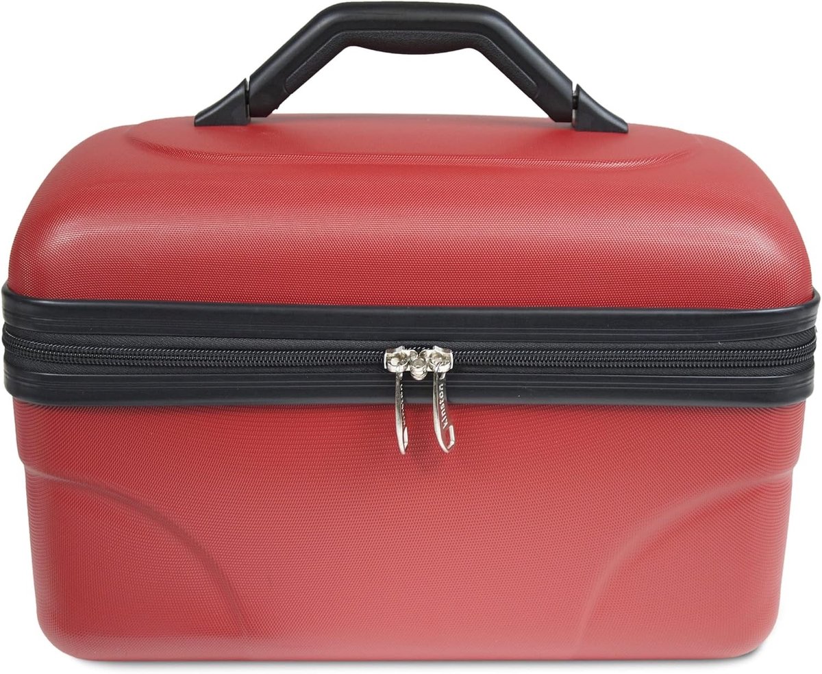 Cosmetica-toilettas - Rood - 34,5 x 21 x 20 cm - Grote Capaciteit met Verstevigde Voering - Voor Dames