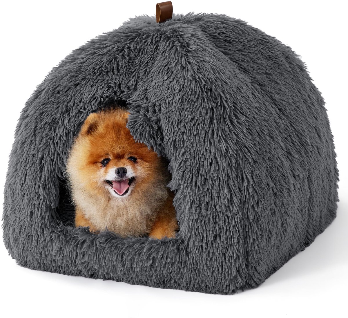 Famanu – Kattenhol iglo kattenmand, pluizig kattenhuis van 44x44 cm, ideaal voor katten om in te relaxen