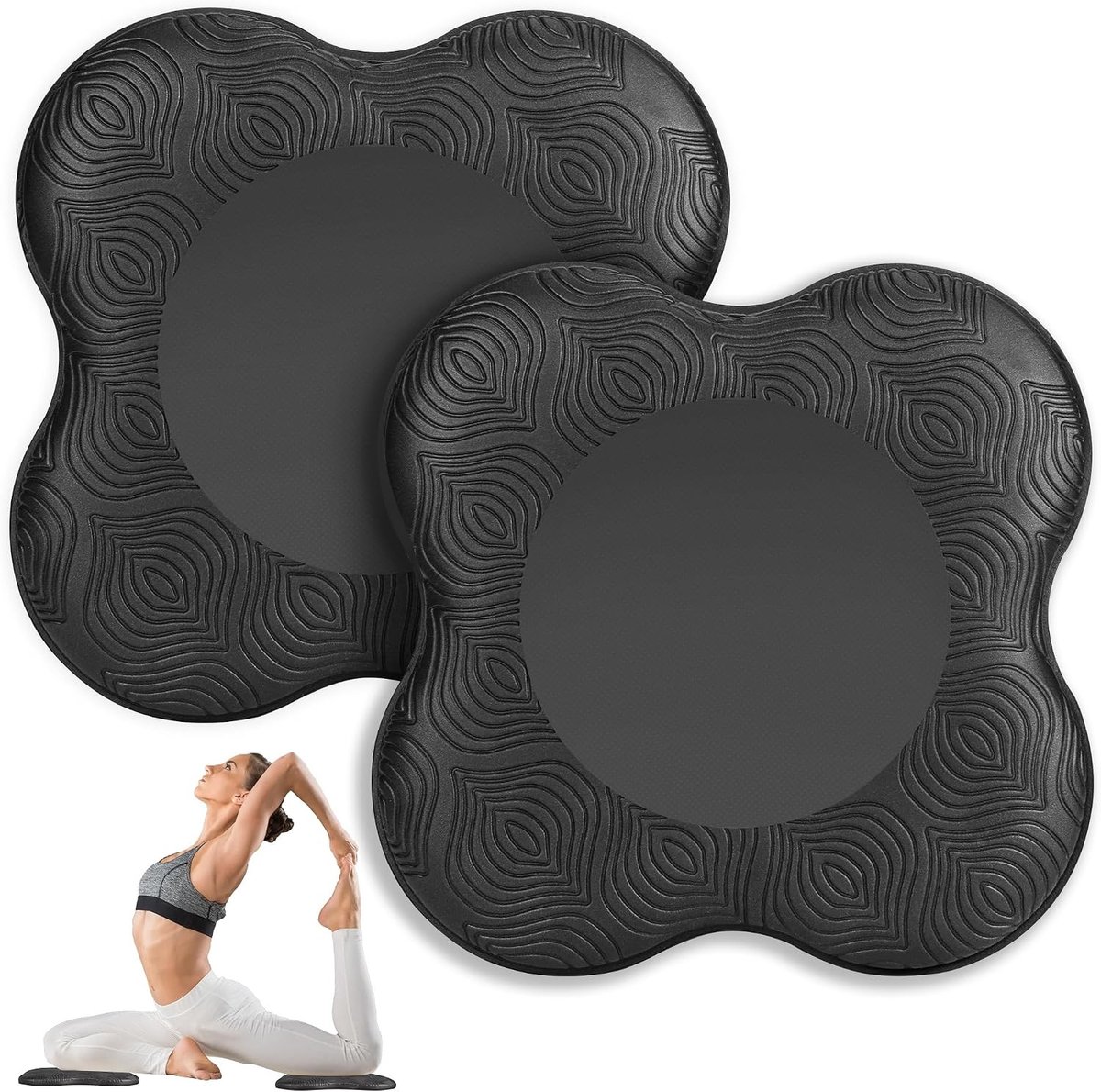 Yoga Blok - Zwart - 20 x 20 x 2 cm - Antislip - Voor Yoga en Fitness