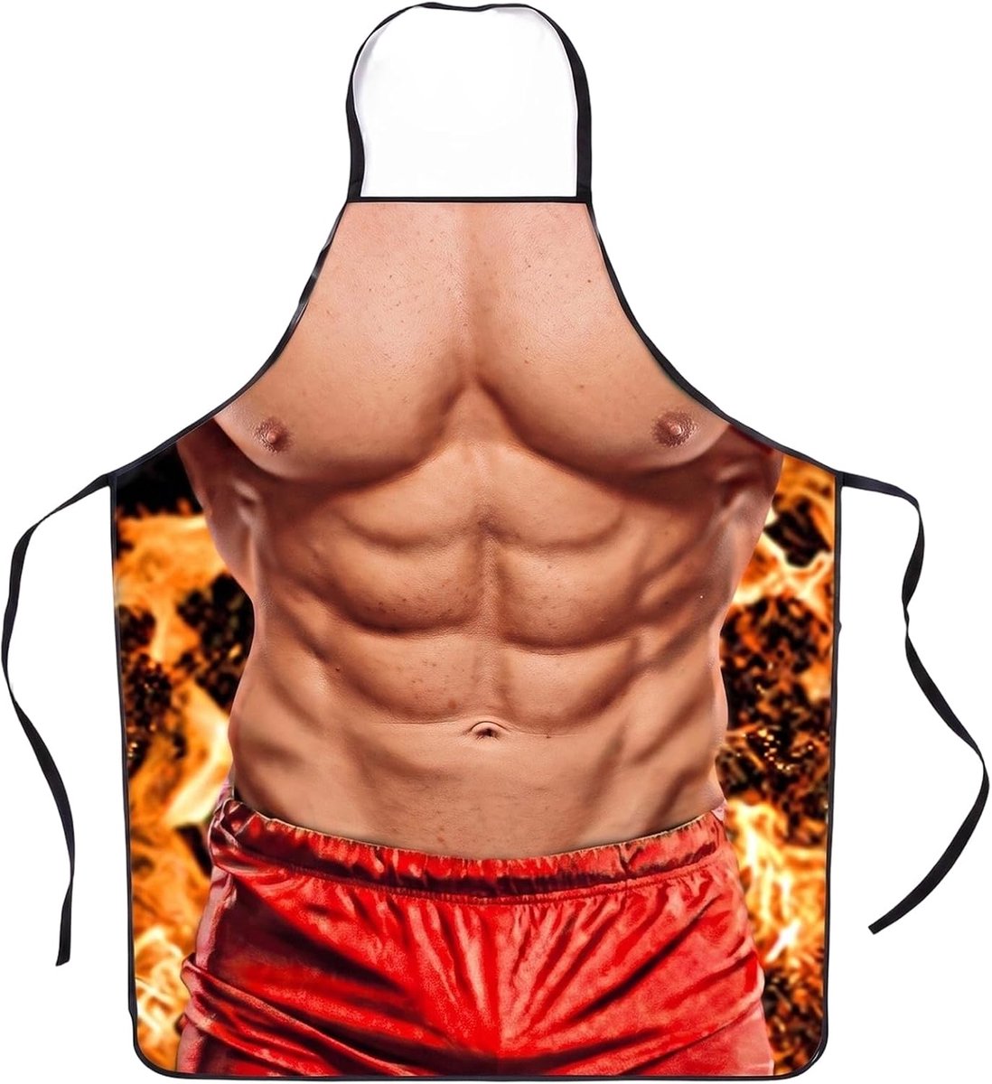 Grappig keukenschort voor mannen, sexy barbecueschort met 3D-spierprint, origineel en leuk cadeau voor mannen, een - ShopVlot