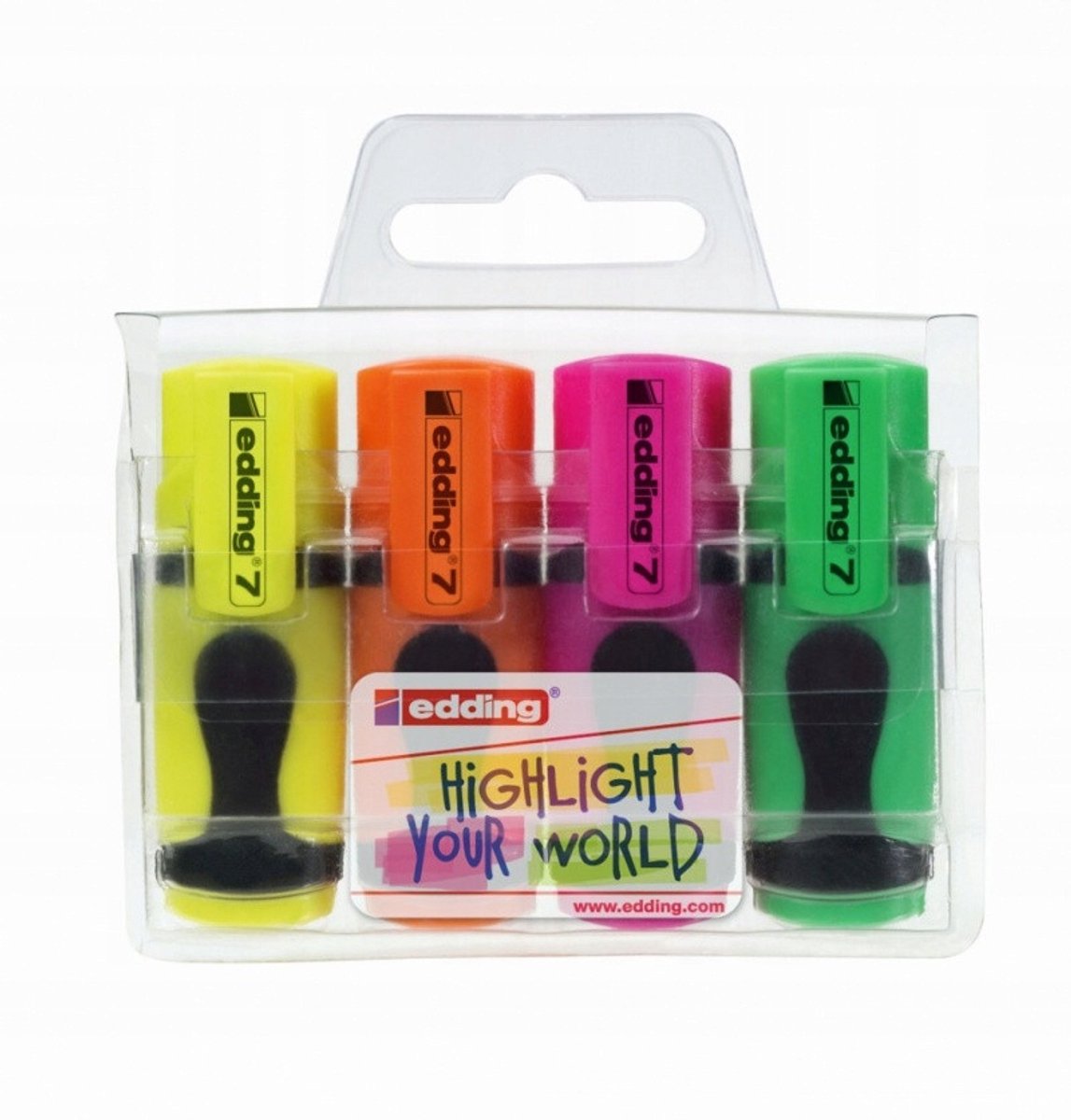 Mini Markeerstift Set 4 Kleuren - Essentieel Kantoor & Schoolmateriaal