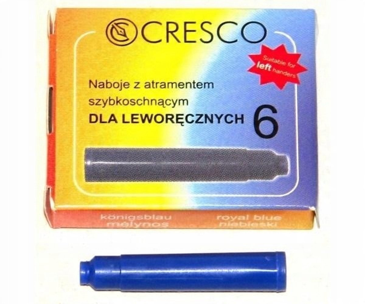 Cresco Inkt Patronen Blauw 6 Stuks - Sneldrogend & Vlekkeloos