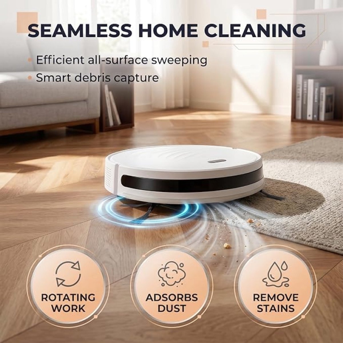 6 stuks zijborstels voor Dreame L40 Ultra AE, E30 Ultra, L10s Pro Ultra Heat – vervangende zijborstels voor L10s Ultra Gen 2, X30 Ultra, L20 Ultra, Mova S10 robotstofzuigers – flexibele siliconen