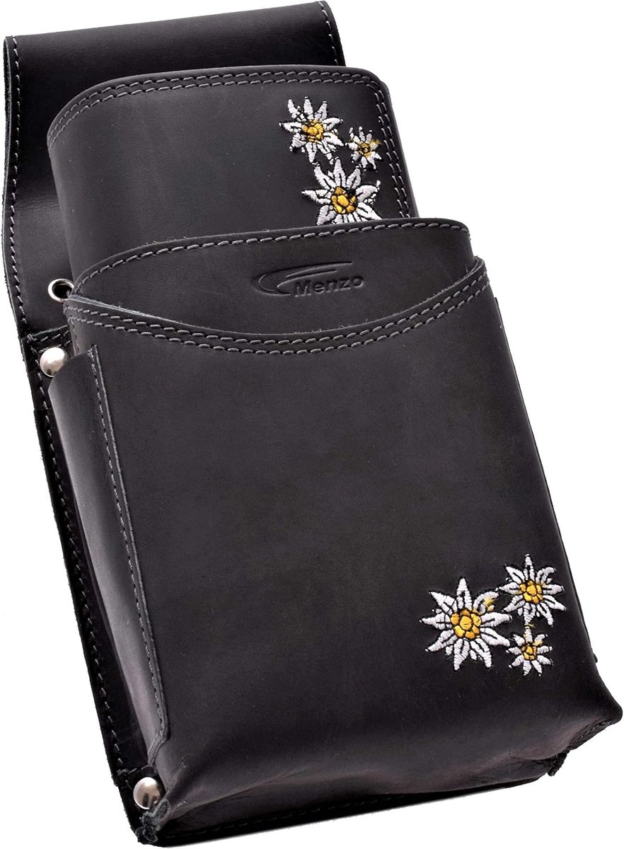 Menzo Professional set 12 MONTHS WARRANTY! Waiter wallet leather double sewn in different colors and motifs, black - ShopVlot