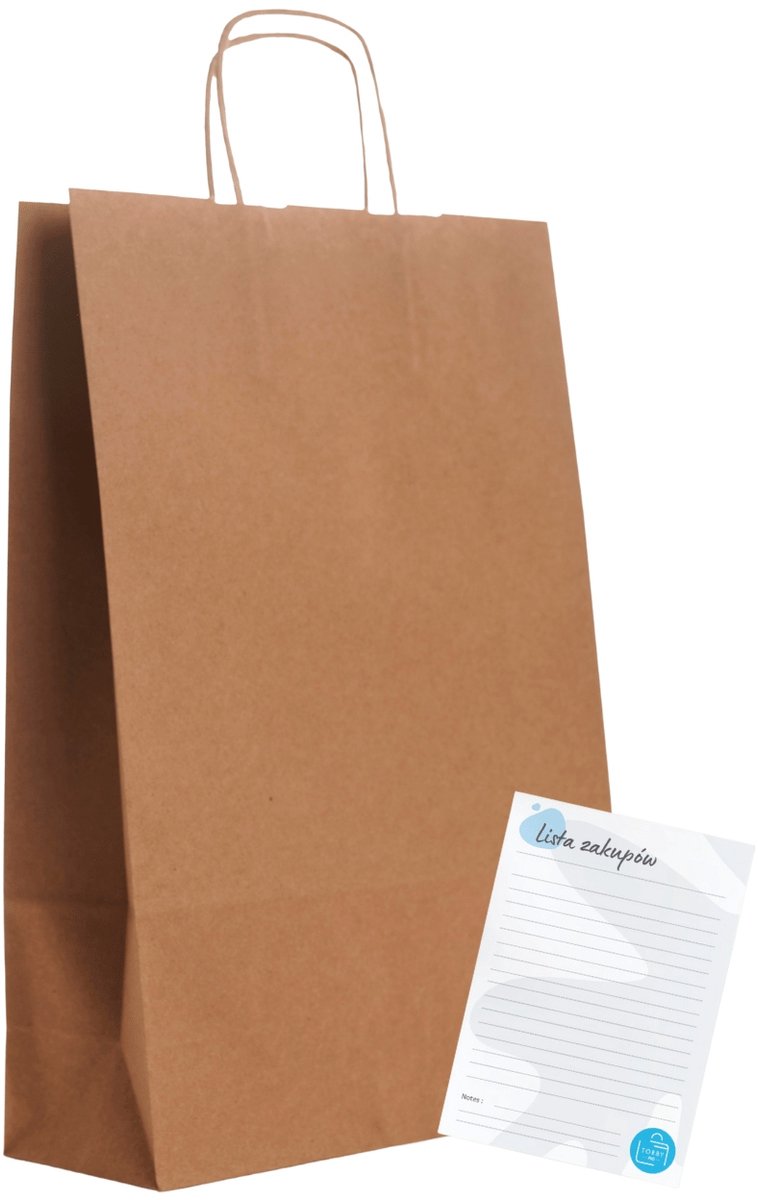 Papieren boodschappentassen 24x10x36 cm - 50 stuks - Bruin