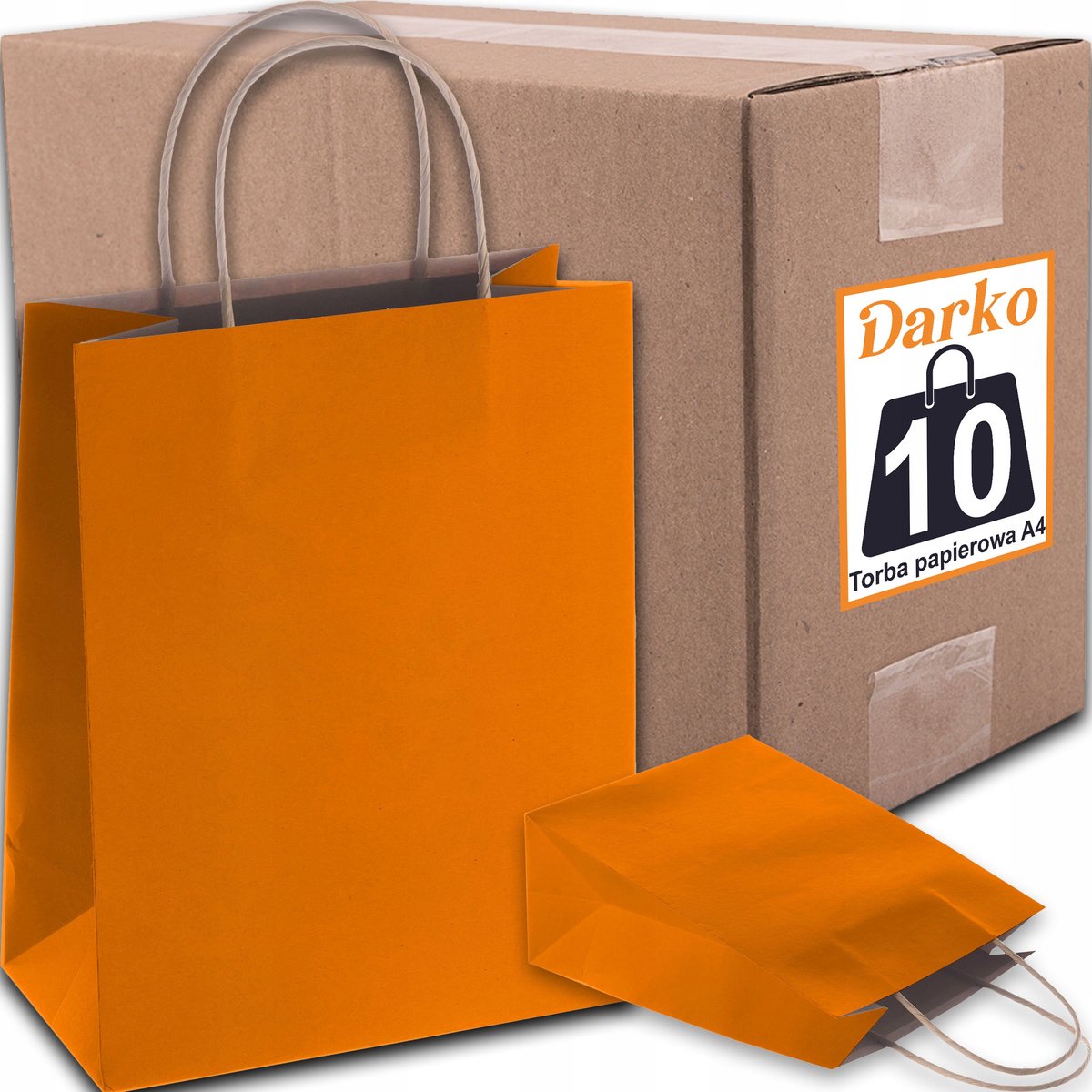 Oranje vloeitjes Cadeautas A4 10 stuks - 24x10x32 cm - Eco Kraft
